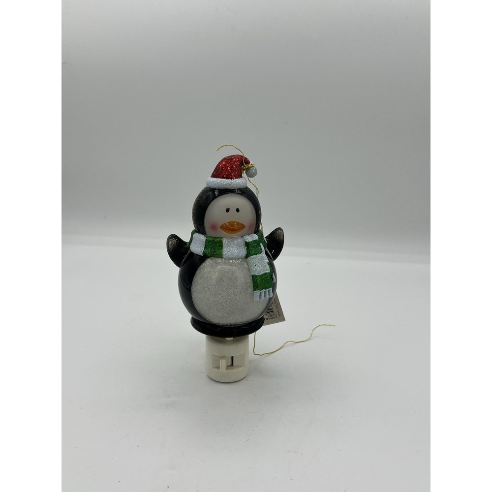 Novelty Lights LED Penguin with Scarf Christmas Night Light with Swivel Plug